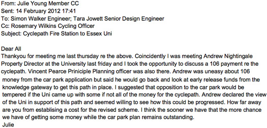 University of Essex Car Park FOI's